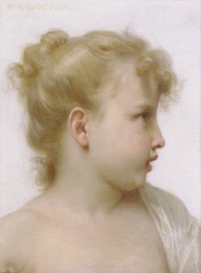 Kopf eines kleinen Mädchens von William Adolphe Bouguereau